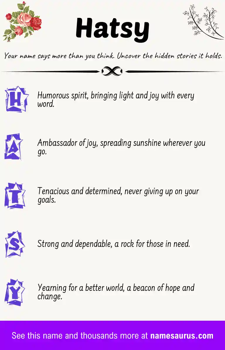 Acrostic poem about Hatsy.