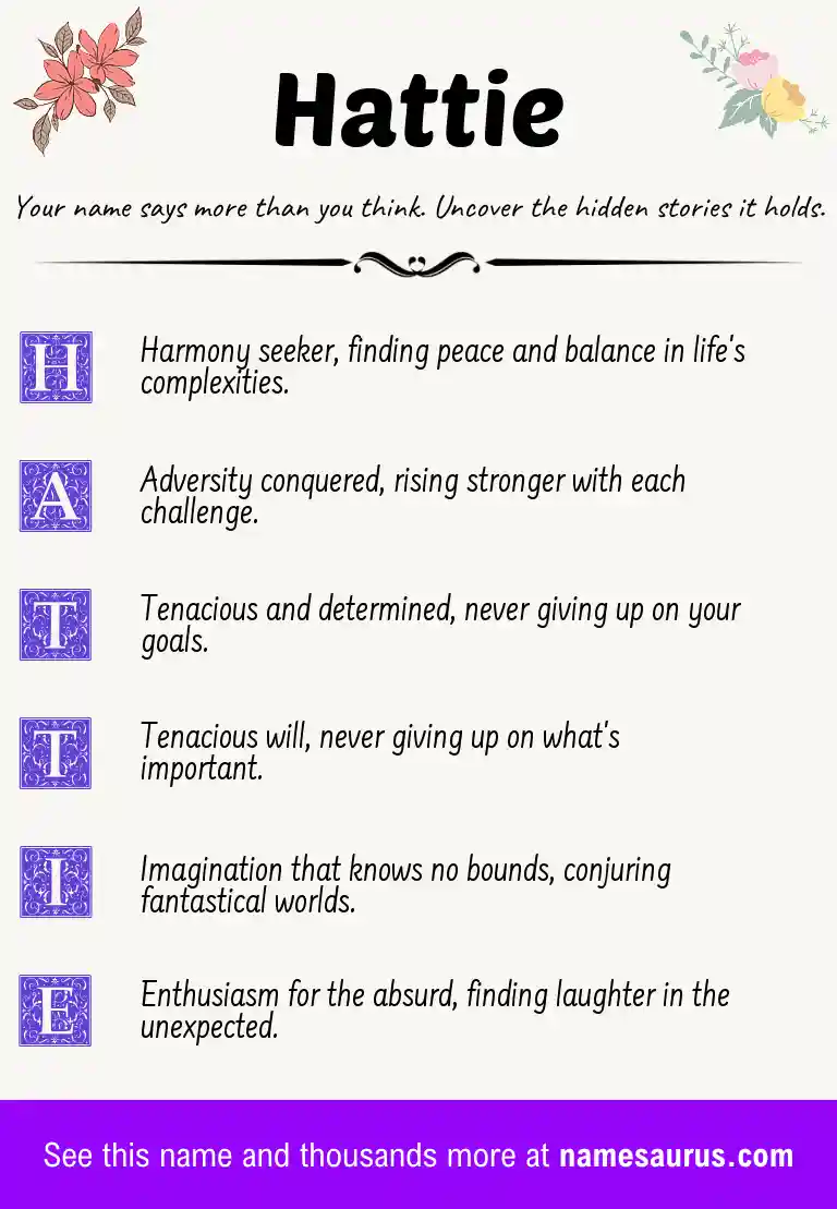 Acrostic poem about Hattie.