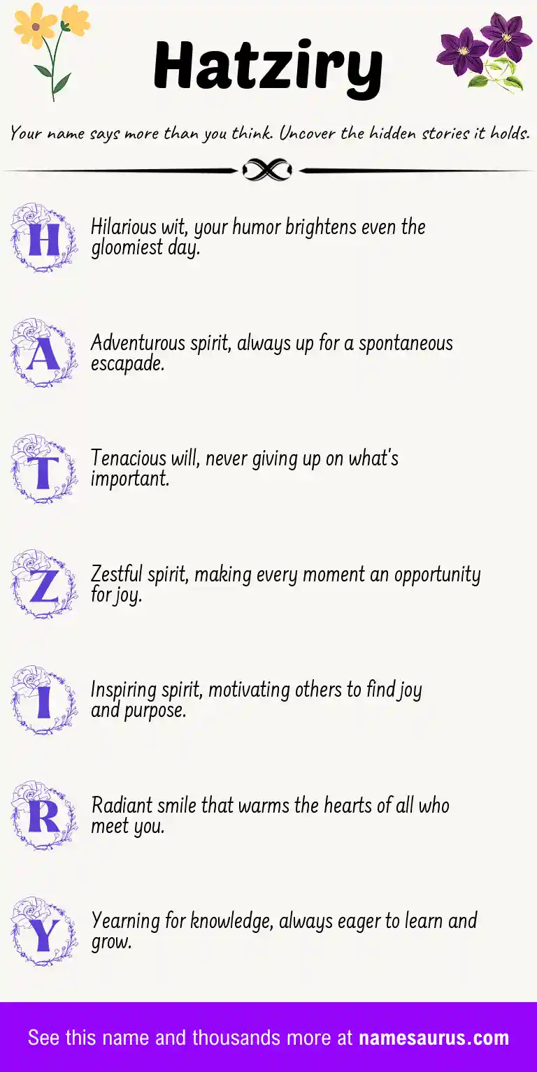 Acrostic poem about Hatziry.