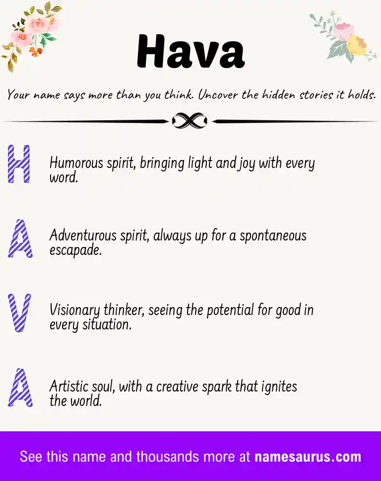 Acrostic poem about Hava.