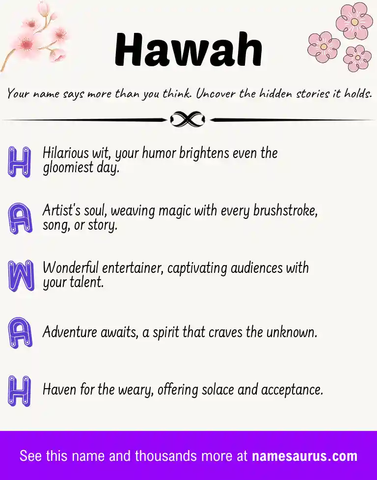 Acrostic poem about Hawah.