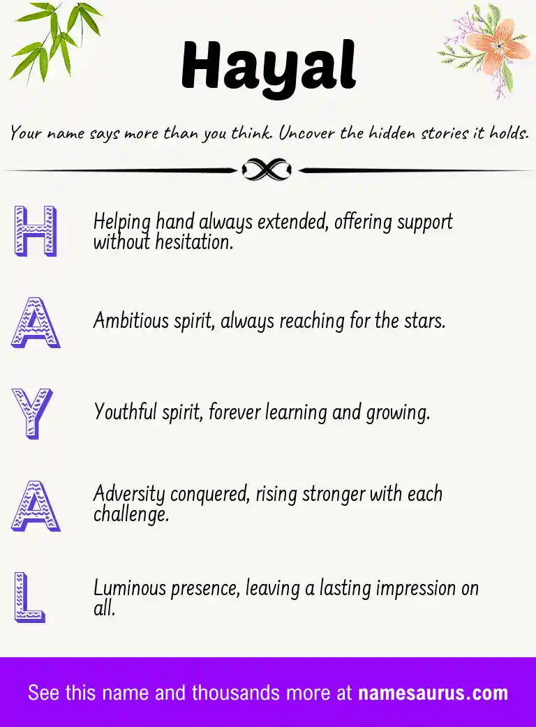 Acrostic poem about Hayal.