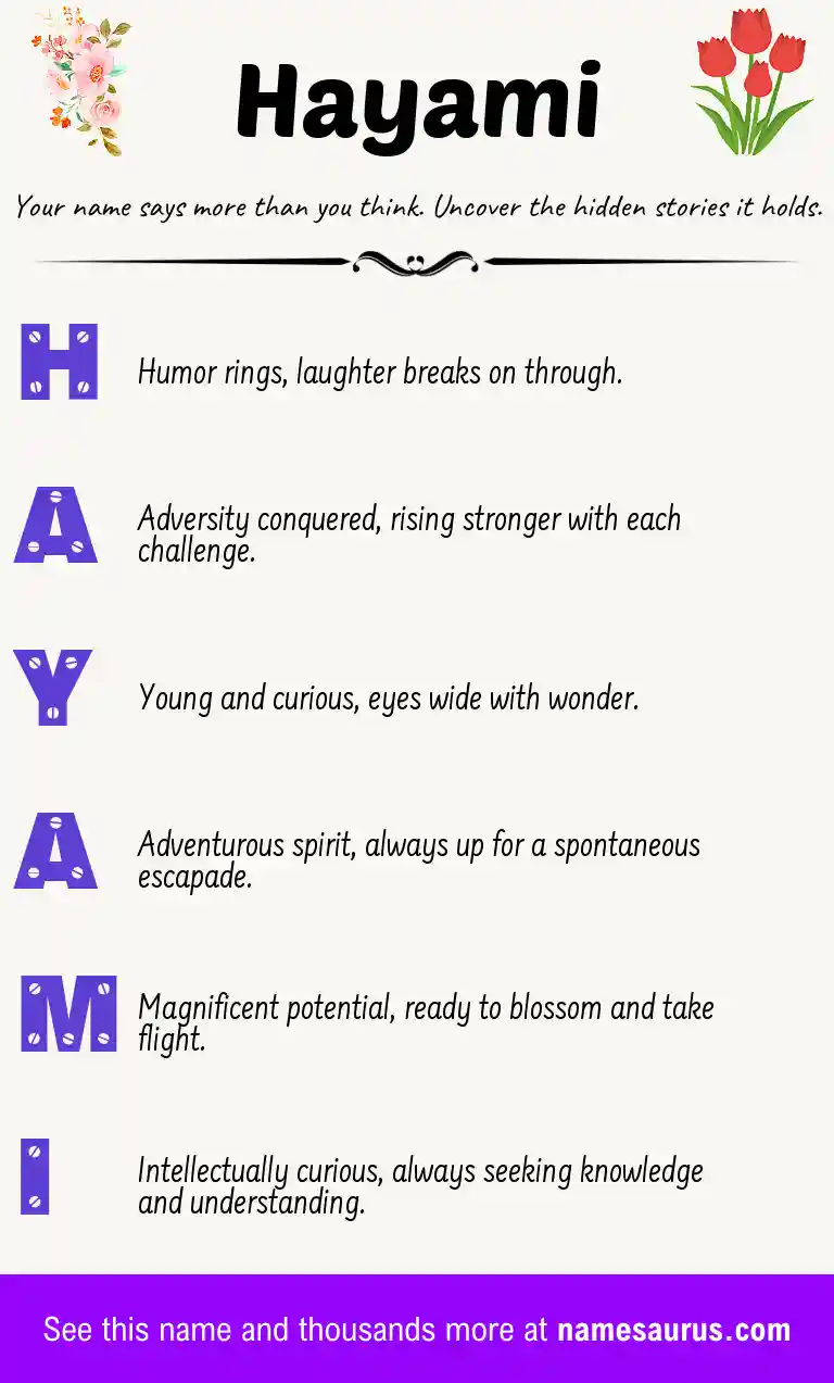 Acrostic poem about Hayami.