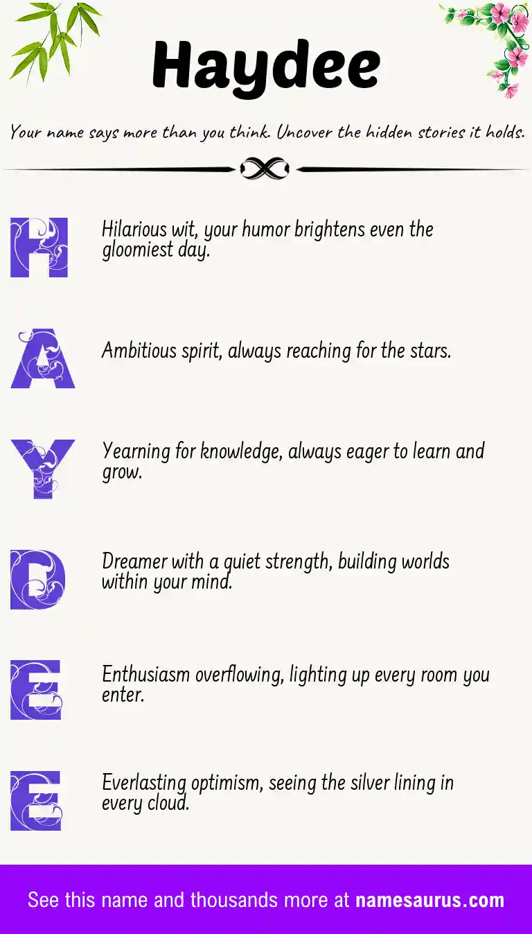 Acrostic poem about Haydee.