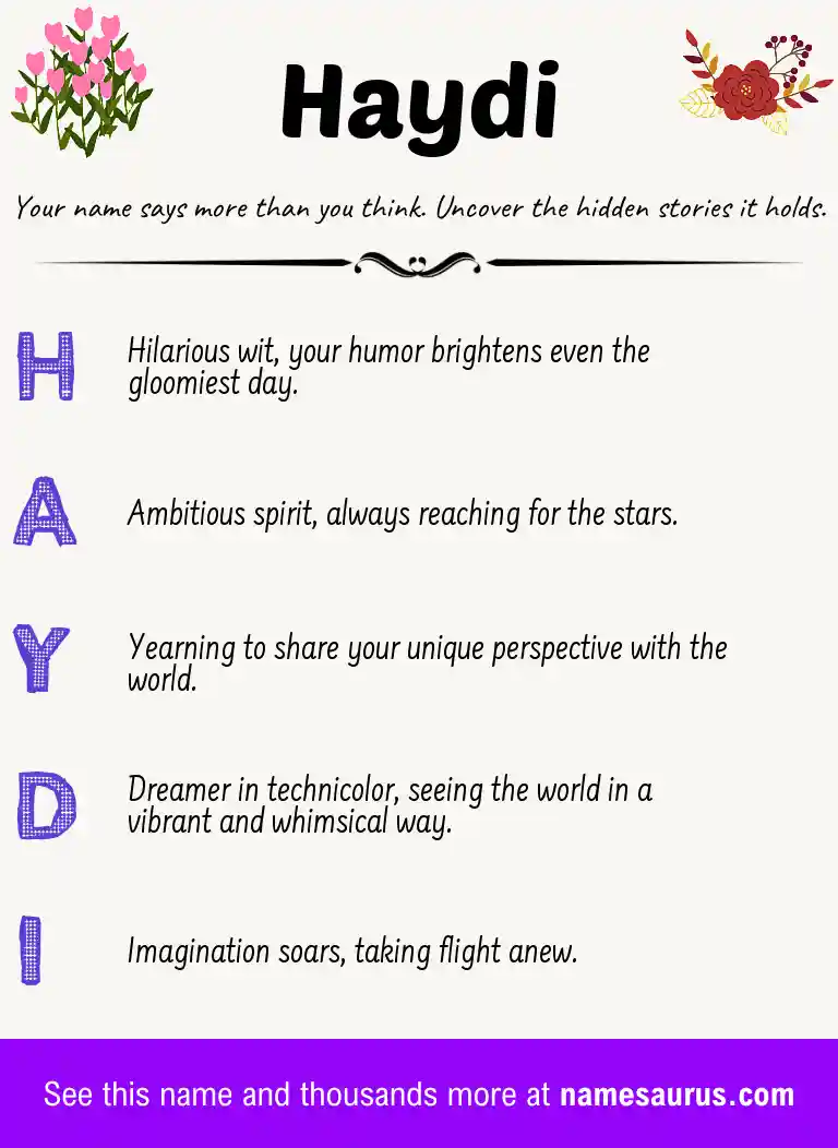 Acrostic poem about Haydi.