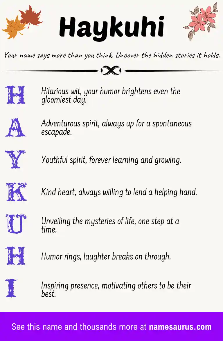 Acrostic poem about Haykuhi.