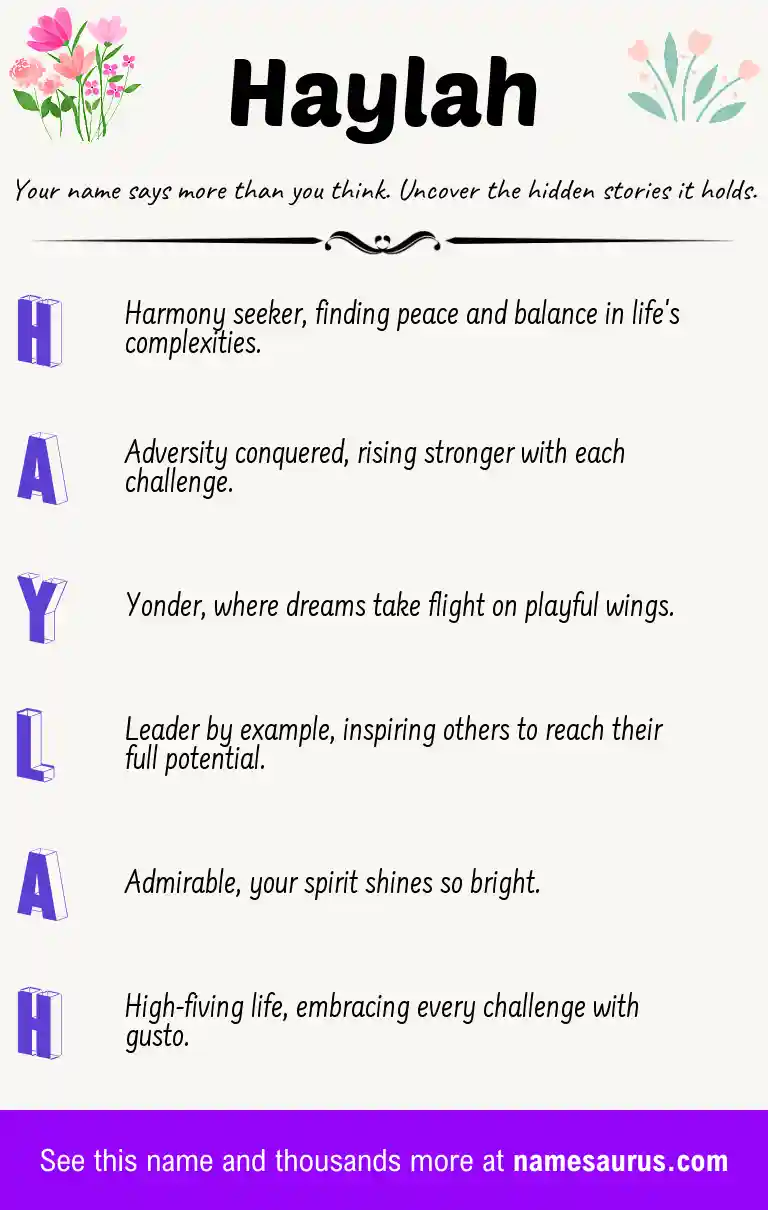 Acrostic poem about Haylah.