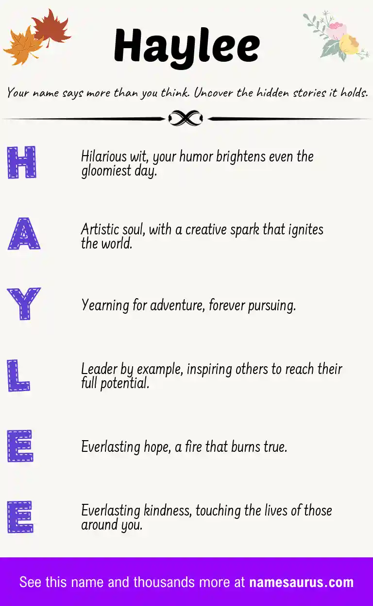 Acrostic poem about Haylee.