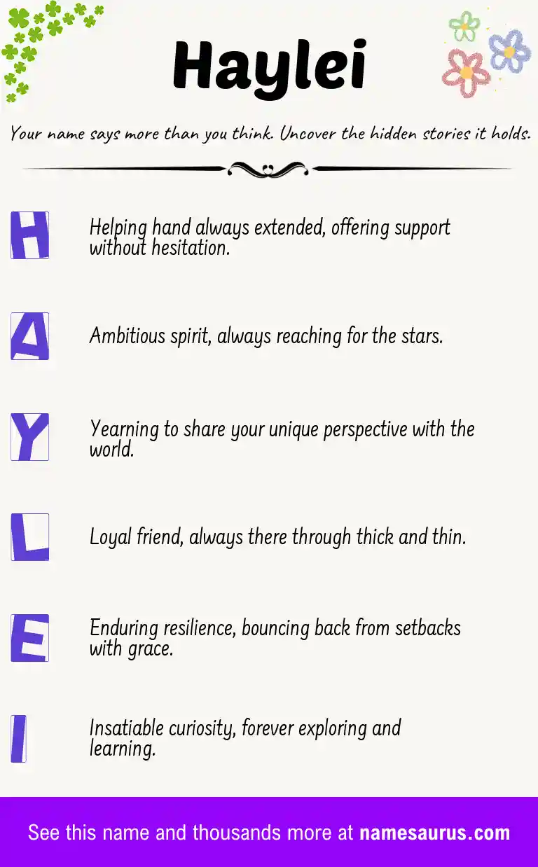 Acrostic poem about Haylei.