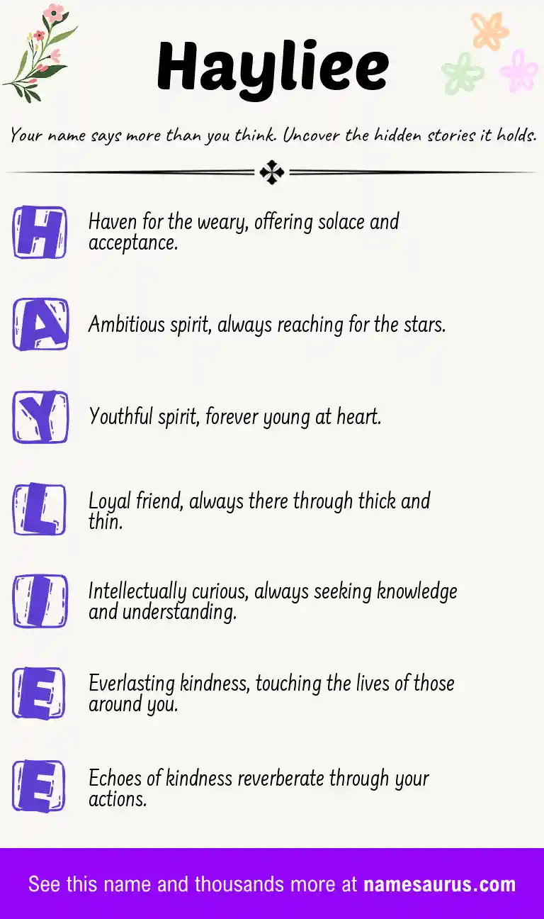 Acrostic poem about Hayliee.