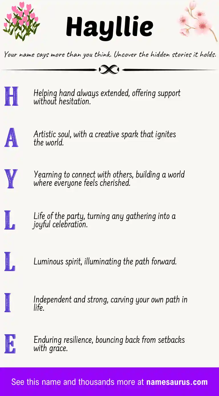 Acrostic poem about Hayllie.