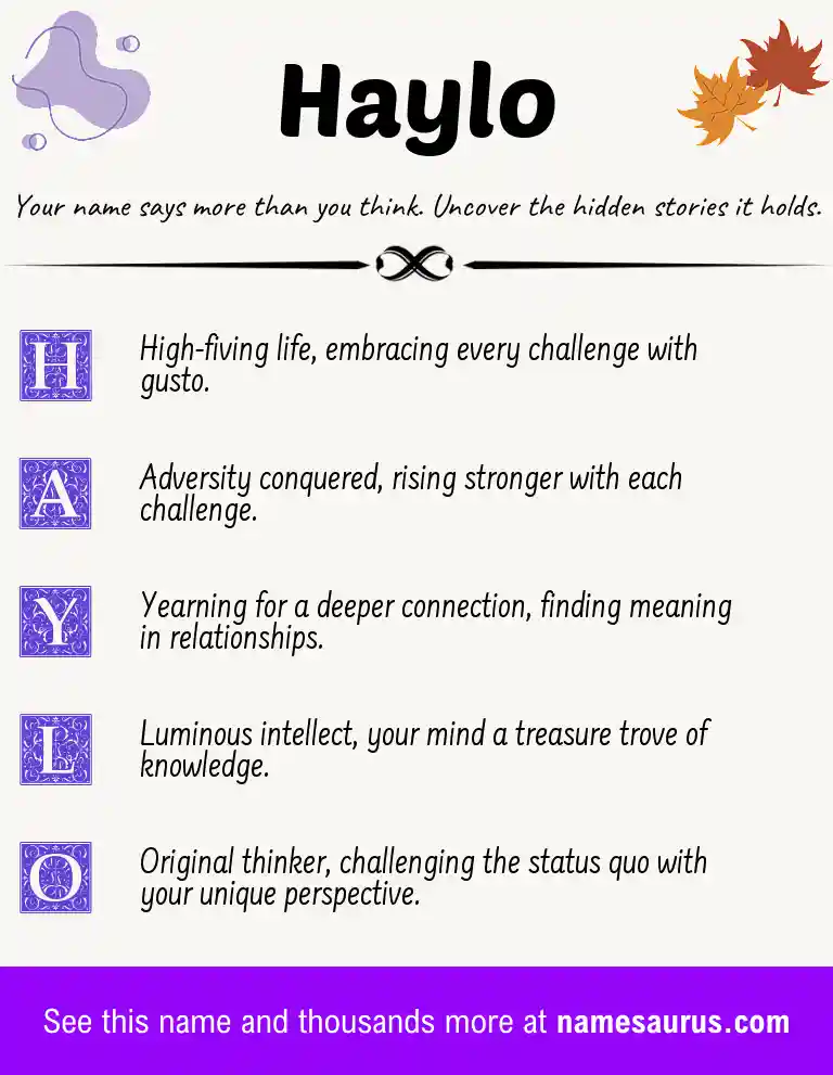 Acrostic poem about Haylo.