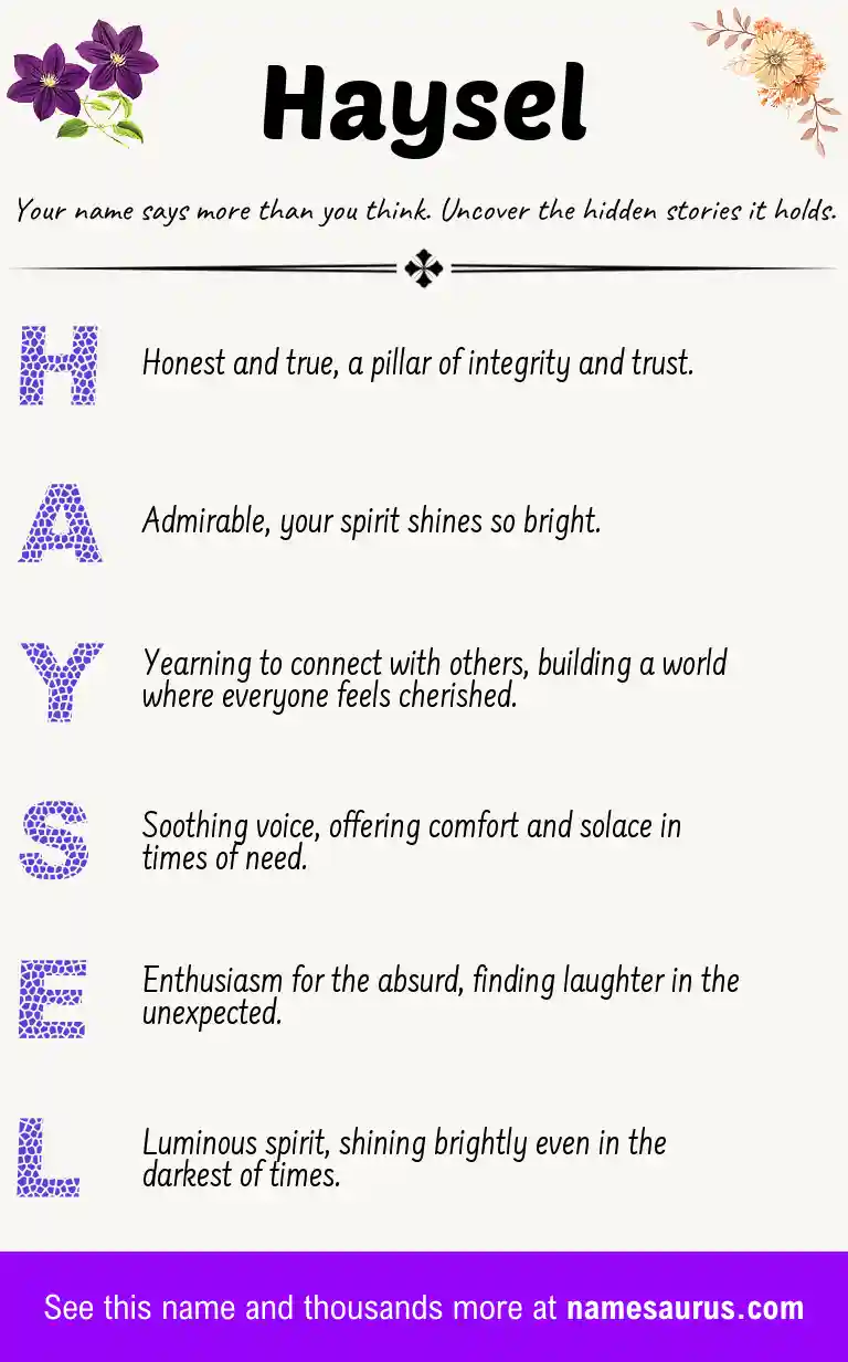 Acrostic poem about Haysel.