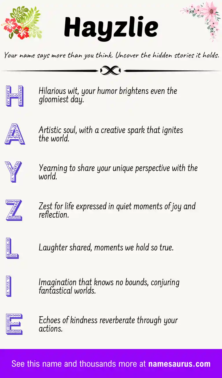 Acrostic poem about Hayzlie.
