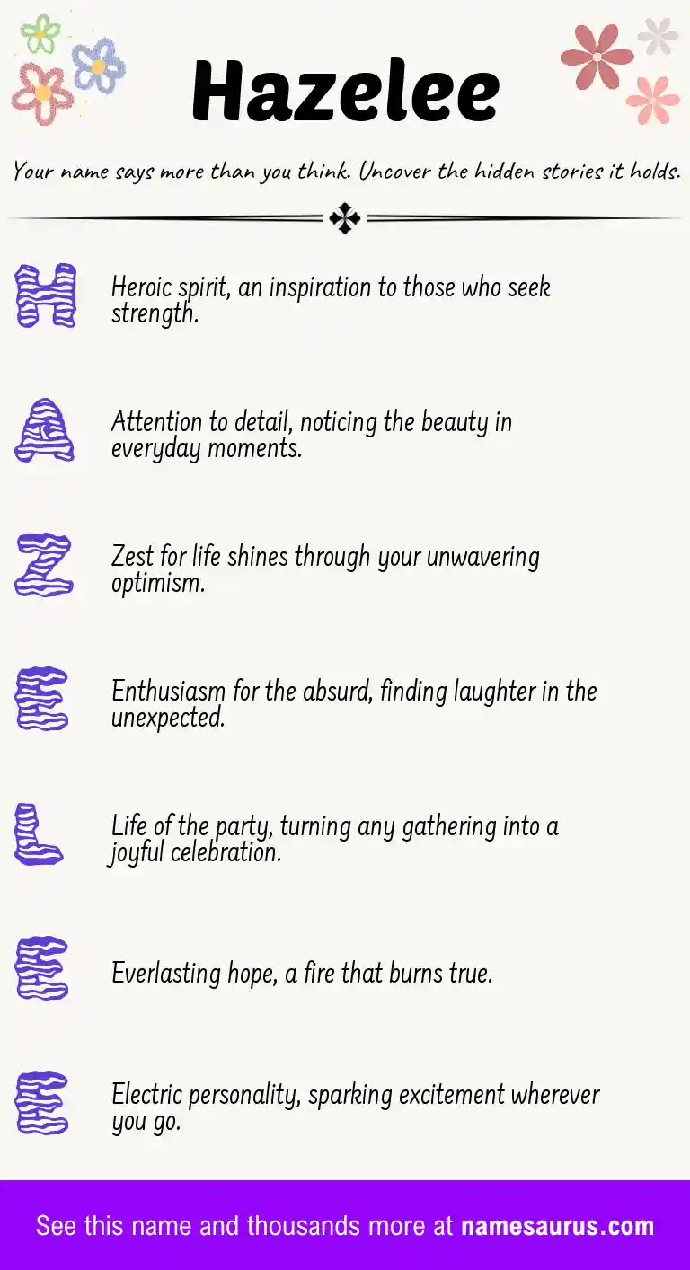 Acrostic poem about Hazelee.