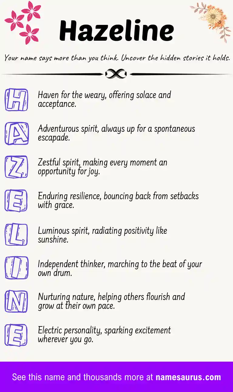 Acrostic poem about Hazeline.
