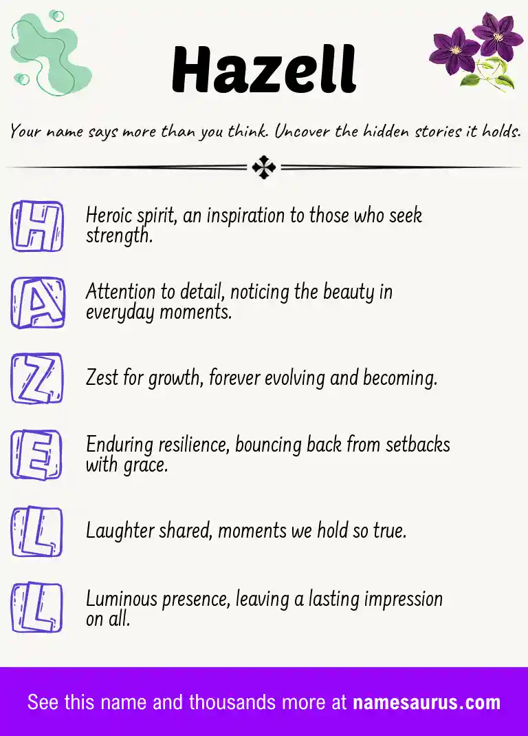 Acrostic poem about Hazell.