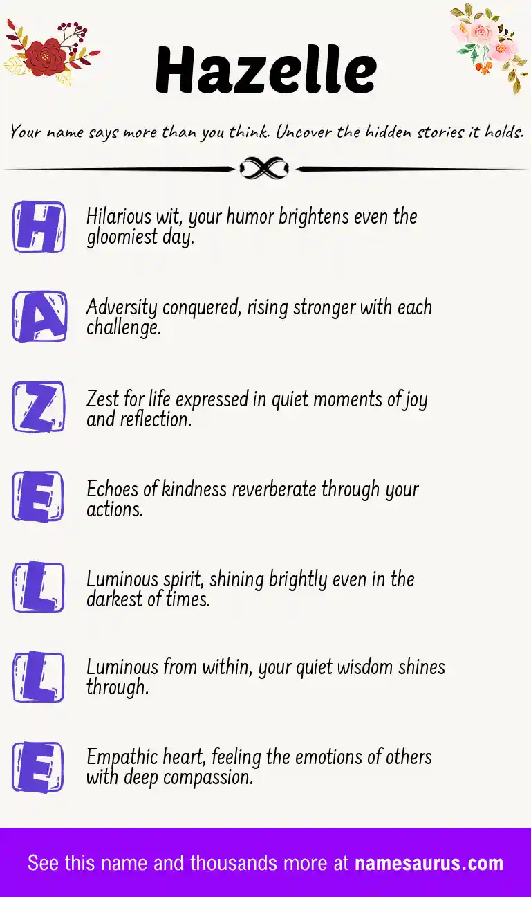 Acrostic poem about Hazelle.