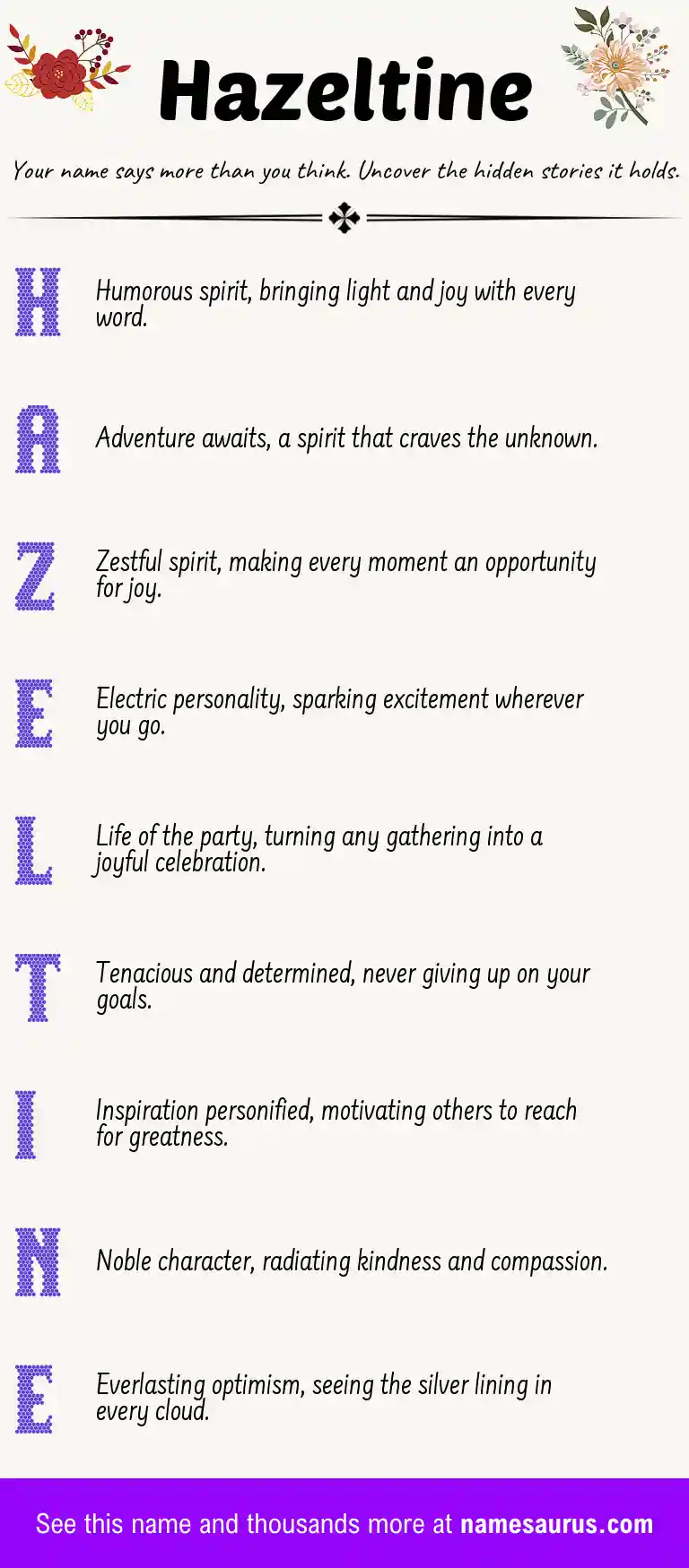 Acrostic poem about Hazeltine.