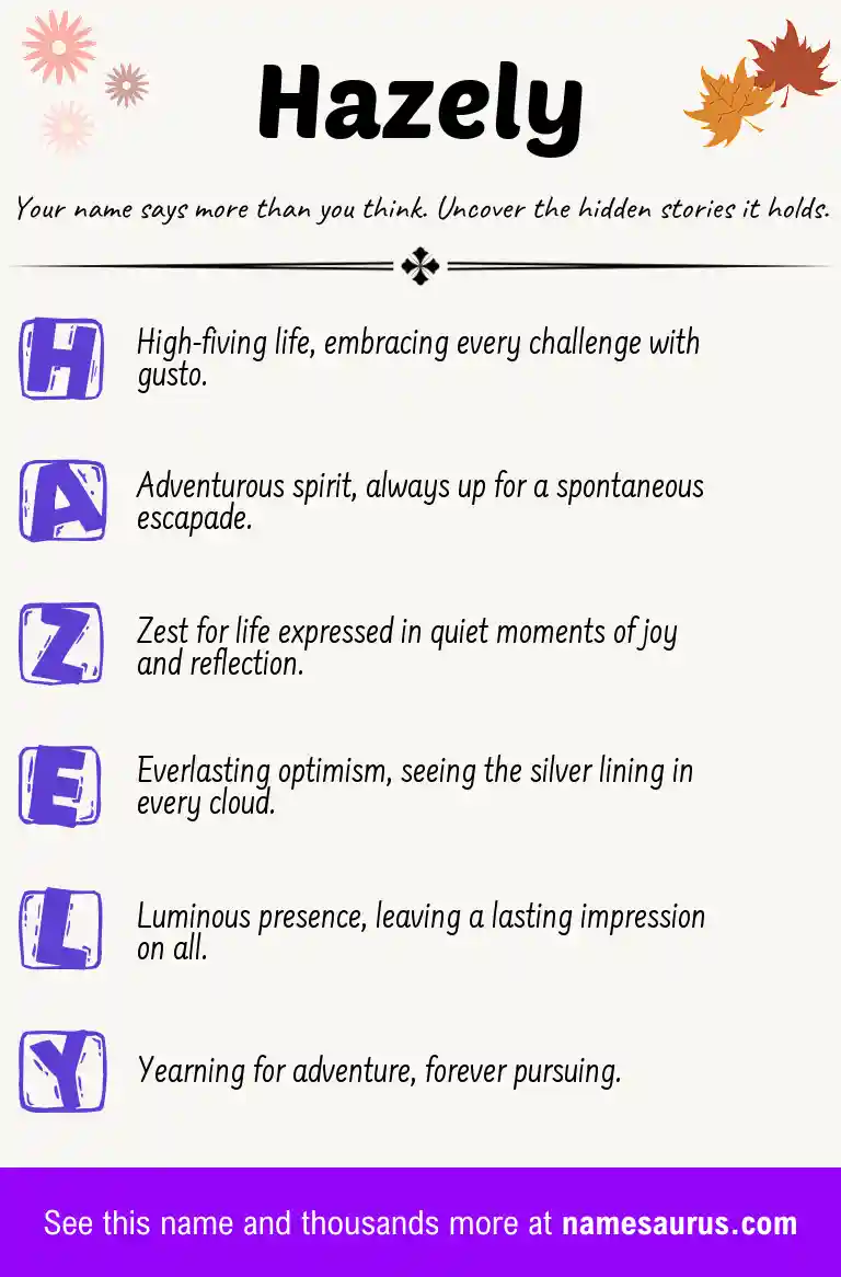 Acrostic poem about Hazely.