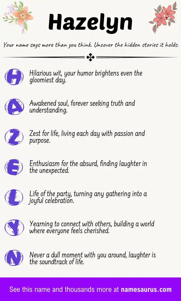 Acrostic poem about Hazelyn.