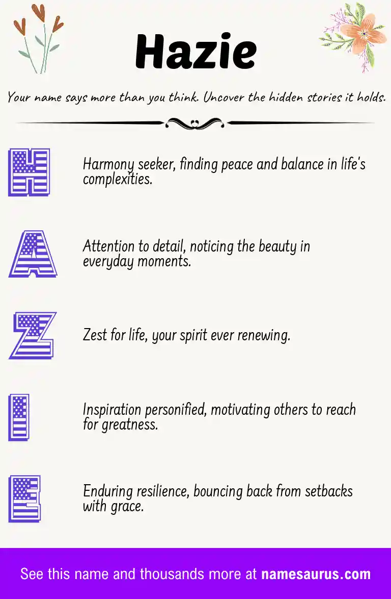 Acrostic poem about Hazie.