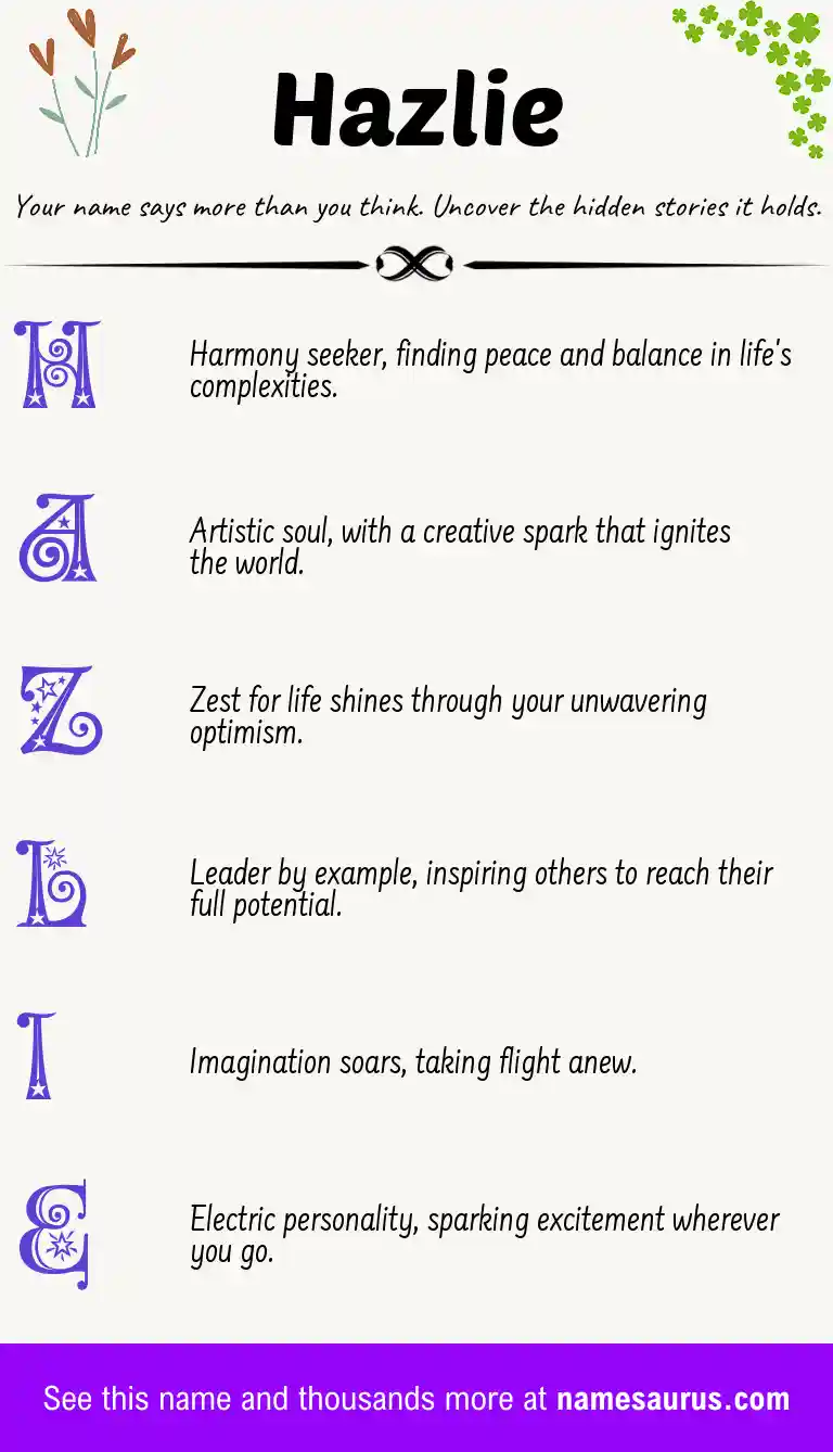 Acrostic poem about Hazlie.
