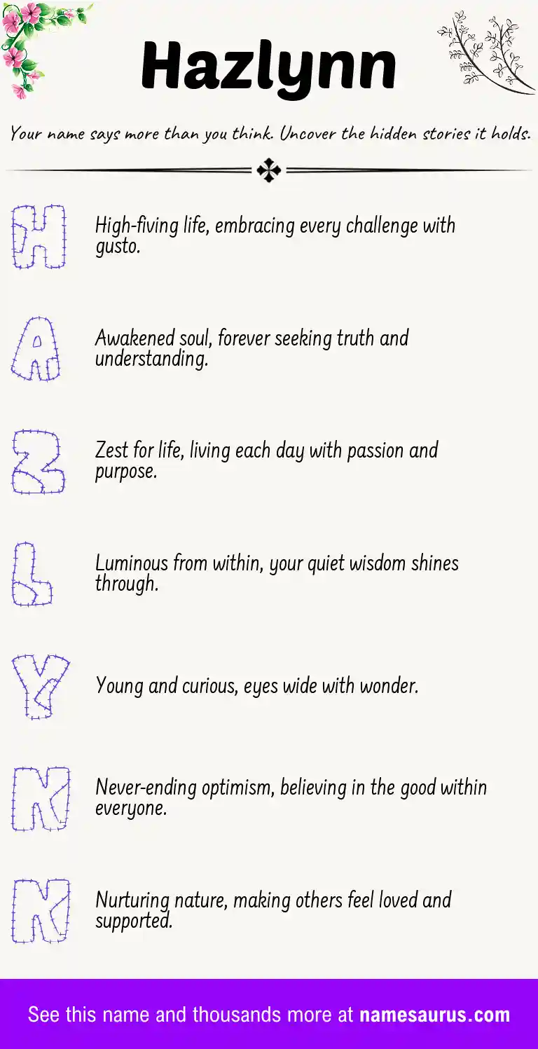 Acrostic poem about Hazlynn.
