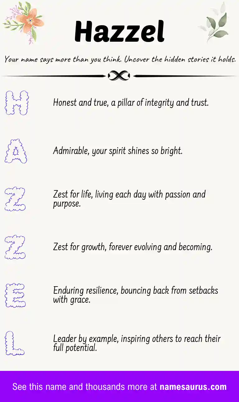 Acrostic poem about Hazzel.