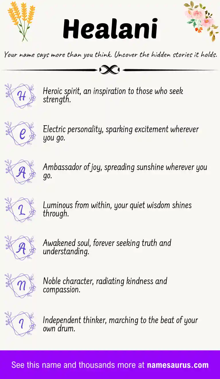 Acrostic poem about Healani.
