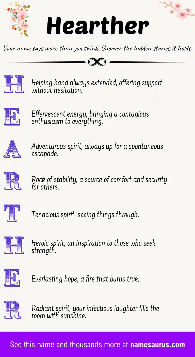 Acrostic poem about Hearther.