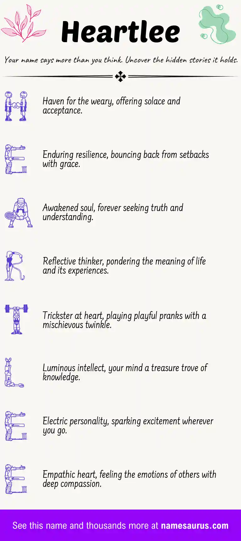 Acrostic poem about Heartlee.