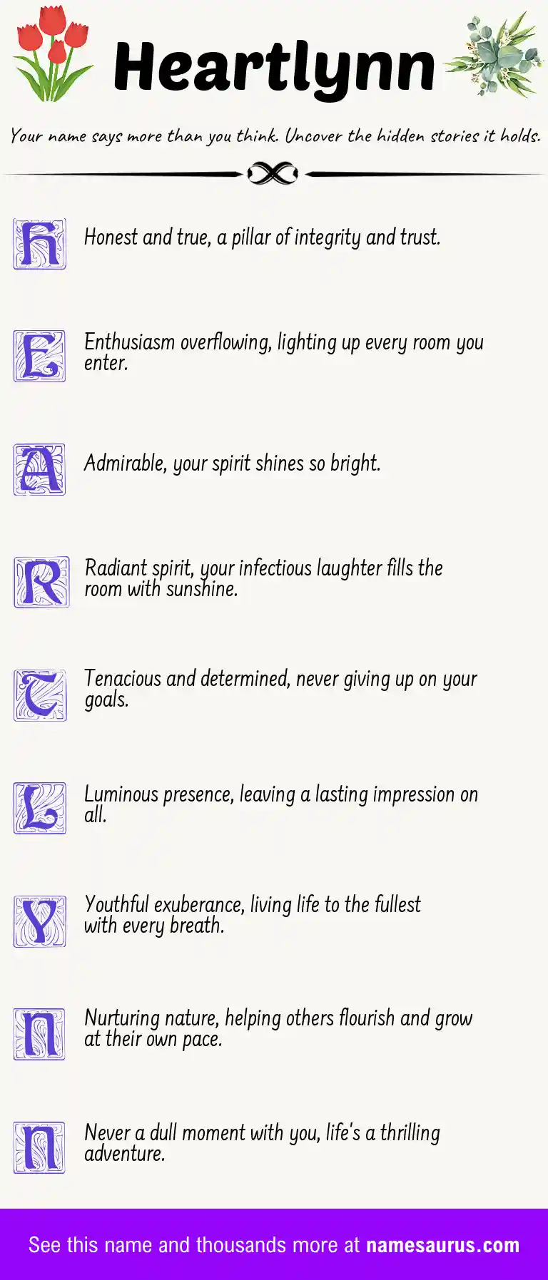 Acrostic poem about Heartlynn.