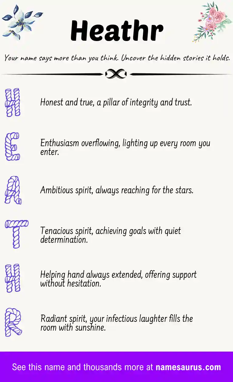 Acrostic poem about Heathr.