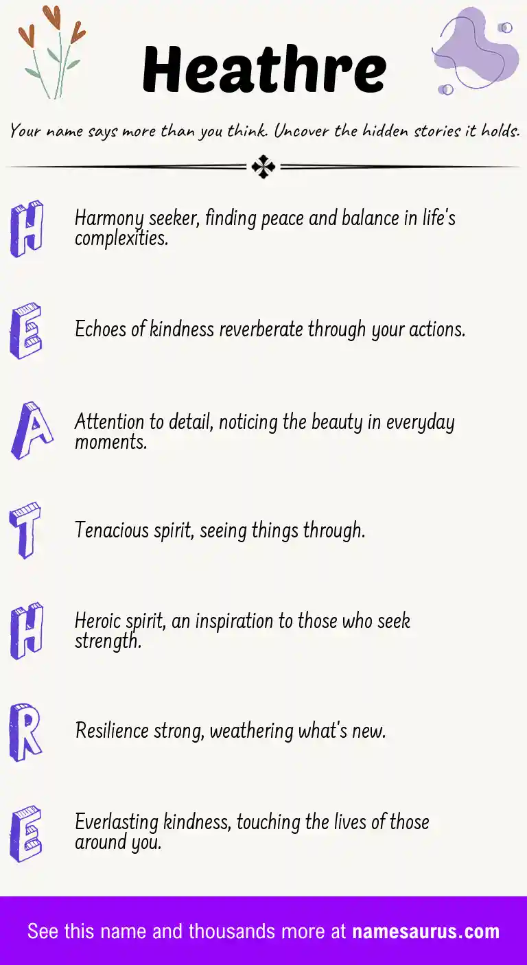 Acrostic poem about Heathre.