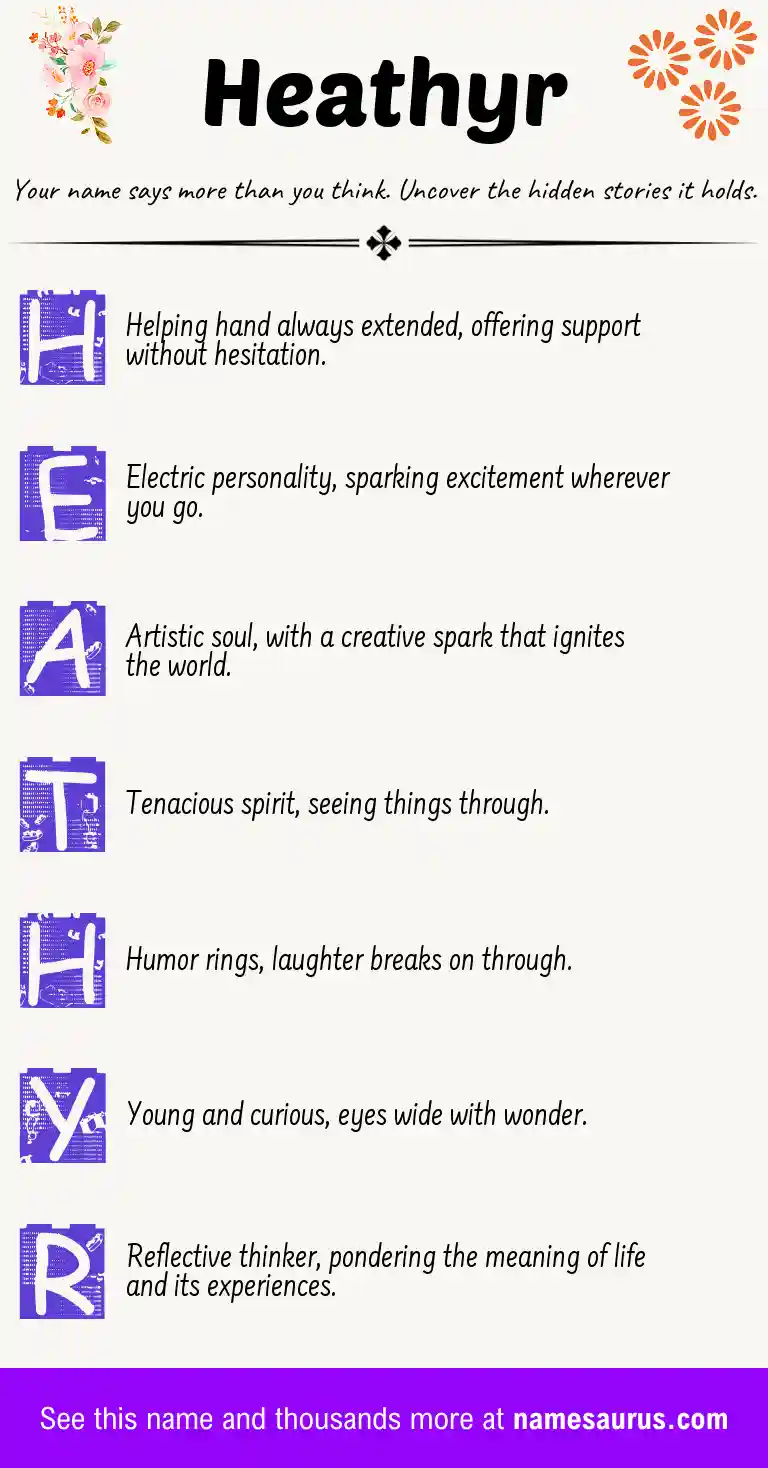 Acrostic poem about Heathyr.