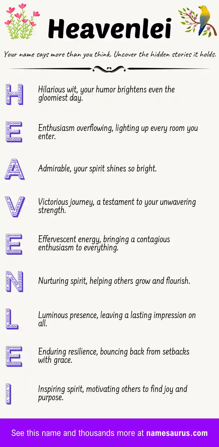 Acrostic poem about Heavenlei.