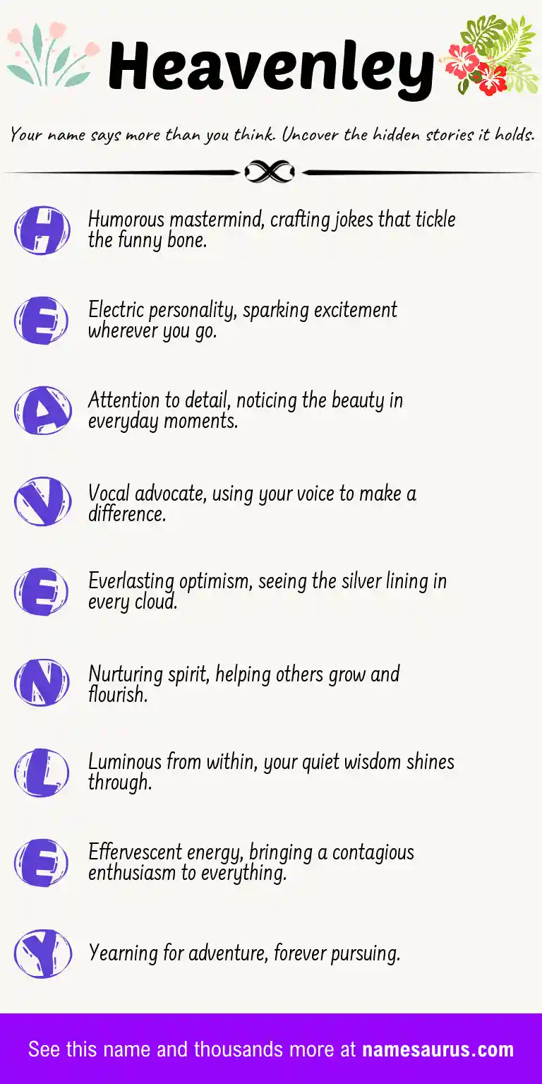 Acrostic poem about Heavenley.