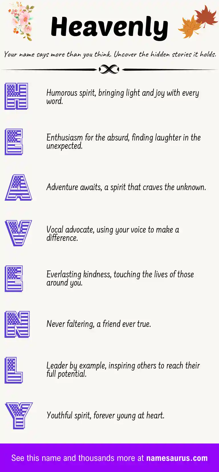 Acrostic poem about Heavenly.