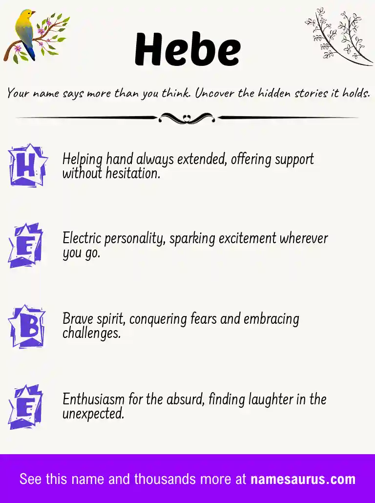 Acrostic poem about Hebe.