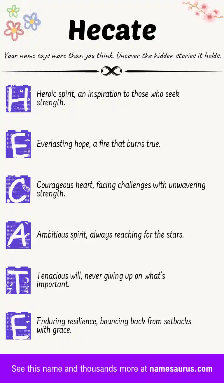 Acrostic poem about Hecate.