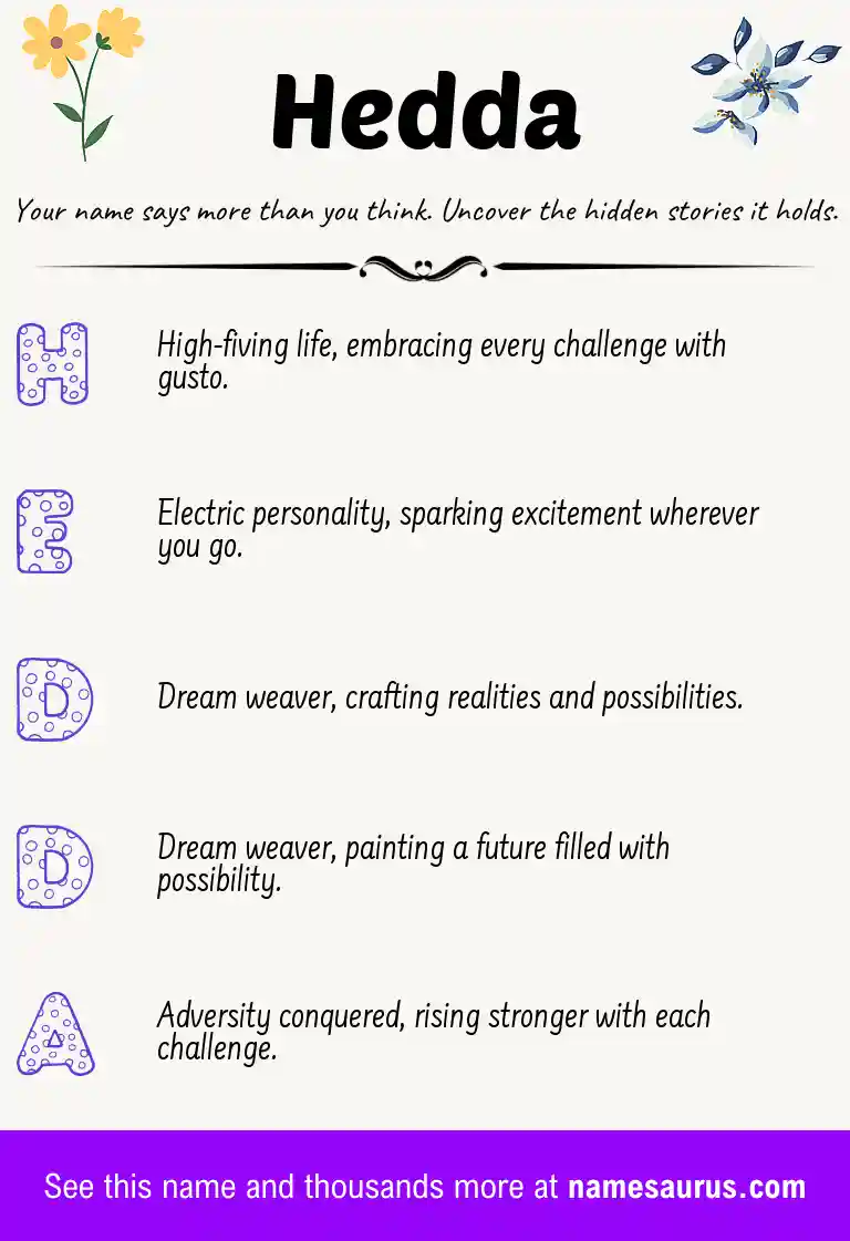 Acrostic poem about Hedda.