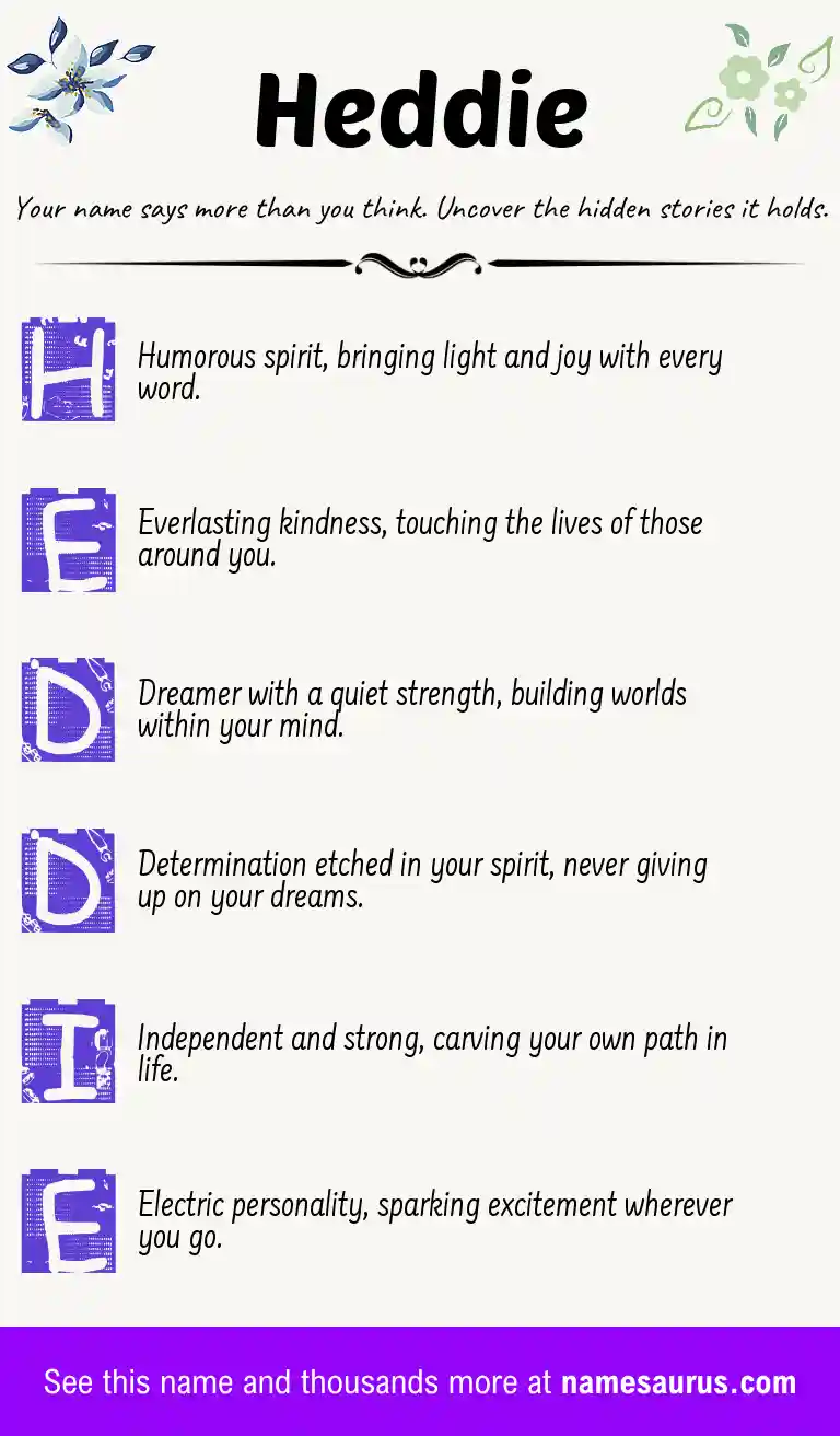 Acrostic poem about Heddie.