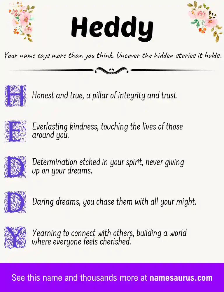 Acrostic poem about Heddy.