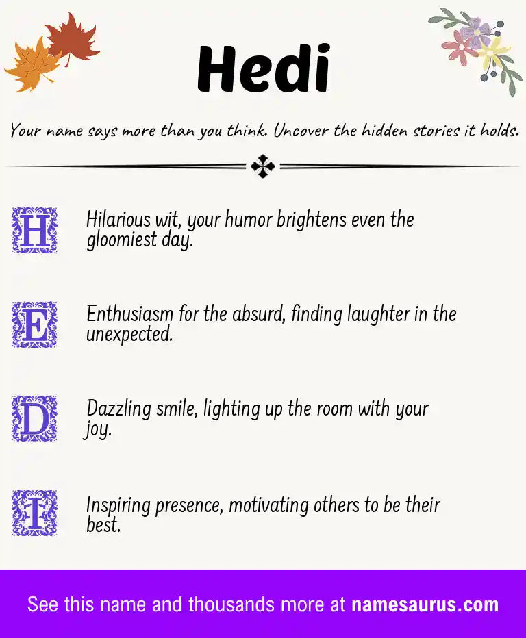 Acrostic poem about Hedi.