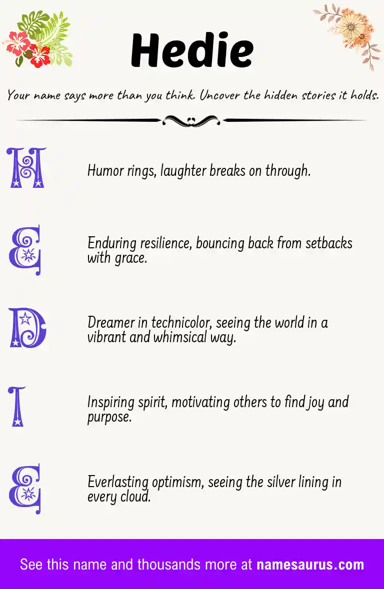 Acrostic poem about Hedie.