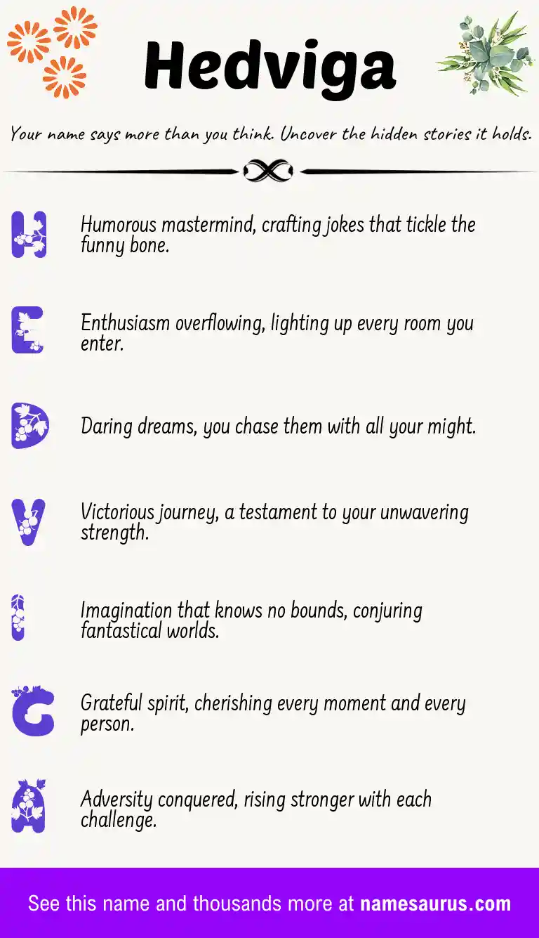 Acrostic poem about Hedviga.