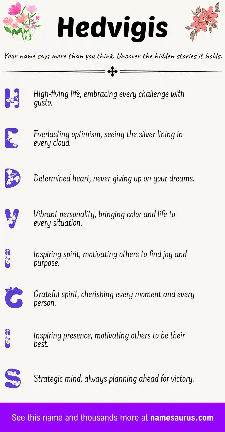 Acrostic poem about Hedvigis.