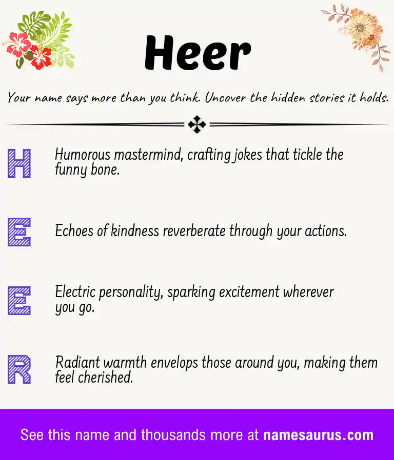 Acrostic poem about Heer.