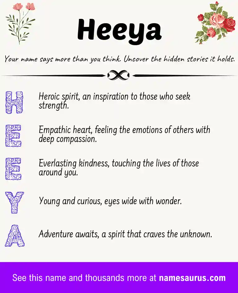 Acrostic poem about Heeya.